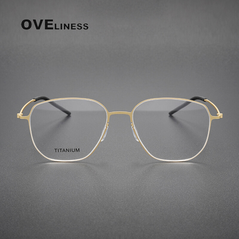 Gryno titano optiniai akinių rėmeliai, vyriški, moteriški, kvadratiniai trumparegystė, receptiniai akiniai, 2023 m., nauji vyriški metaliniai pilnai prisukami akiniai