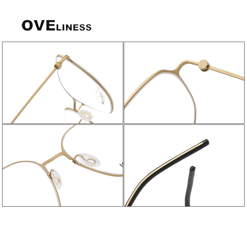 Gryno titano optiniai akinių rėmeliai, vyriški, moteriški, kvadratiniai trumparegystė, receptiniai akiniai, 2023 m., nauji vyriški metaliniai pilnai prisukami akiniai