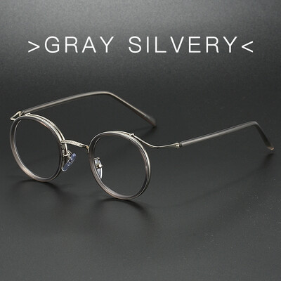 Retro prekės ženklo dizaino prabangūs apvalių rėmelių akinių rėmeliai vyrams moterims itin lengvi nerūdijančio plieno lydinio anti mėlyni šviesūs akiniai