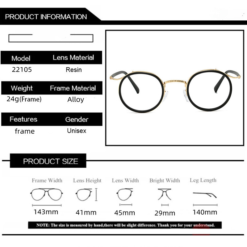 Retro prekės ženklo dizaino prabangūs apvalių rėmelių akinių rėmeliai vyrams moterims itin lengvi nerūdijančio plieno lydinio anti mėlyni šviesūs akiniai