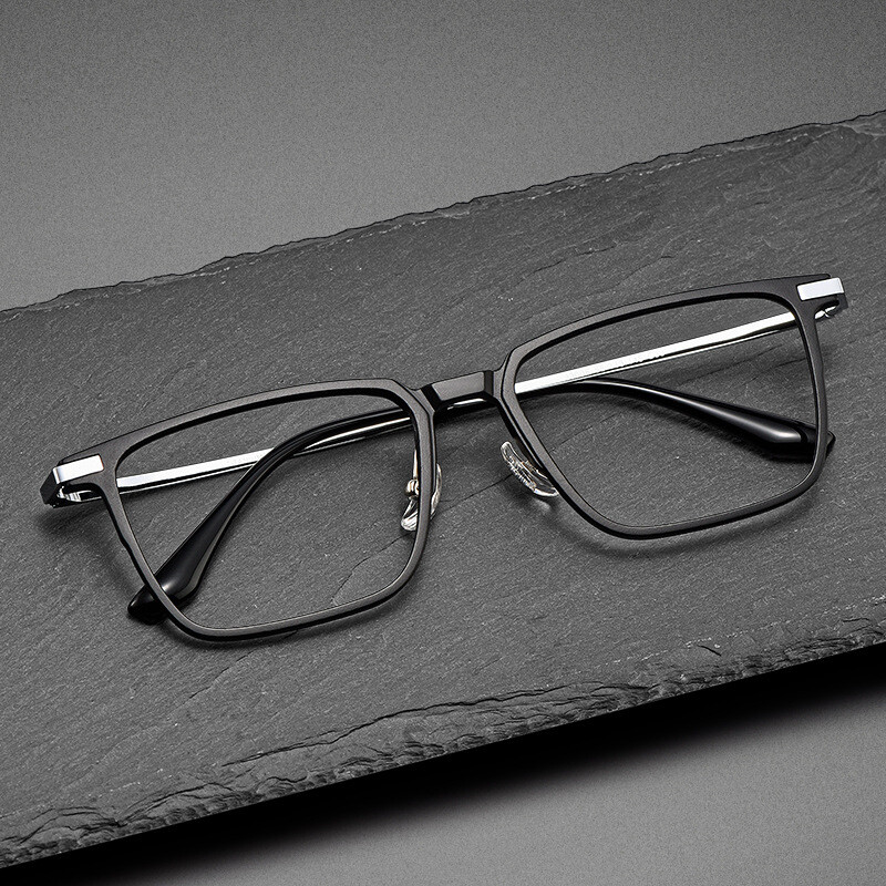 FIRADA Fashion Patogūs akiniai Retro Square Titanium Eyewear Didesnio dydžio receptinių akinių rėmelis vyrams Moterys 93006-C