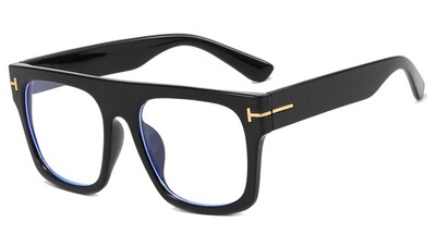 Dideli vyriški akiniai Prabangūs dizainerio kvadratiniai skaidrūs optiniai lęšiai moterims, akinių rėmeliai, apsaugantys nuo mėlynos šviesos