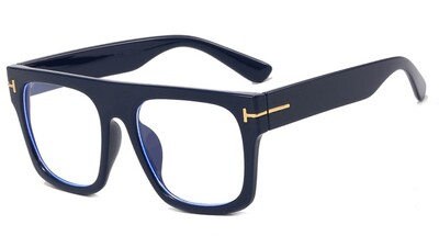 Dideli vyriški akiniai Prabangūs dizainerio kvadratiniai skaidrūs optiniai lęšiai moterims, akinių rėmeliai, apsaugantys nuo mėlynos šviesos