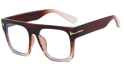 Dideli vyriški akiniai Prabangūs dizainerio kvadratiniai skaidrūs optiniai lęšiai moterims, akinių rėmeliai, apsaugantys nuo mėlynos šviesos