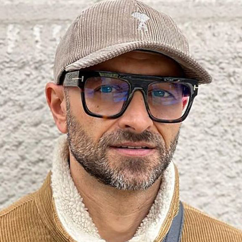 Dideli vyriški akiniai Prabangūs dizainerio kvadratiniai skaidrūs optiniai lęšiai moterims, akinių rėmeliai, apsaugantys nuo mėlynos šviesos