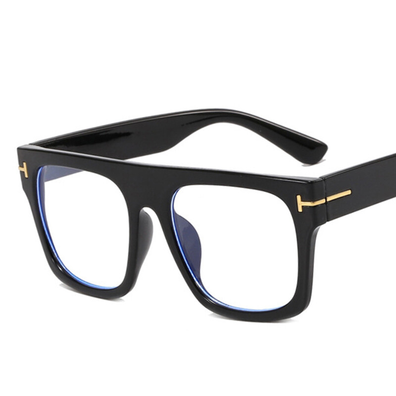 Dideli vyriški akiniai Prabangūs dizainerio kvadratiniai skaidrūs optiniai lęšiai moterims, akinių rėmeliai, apsaugantys nuo mėlynos šviesos
