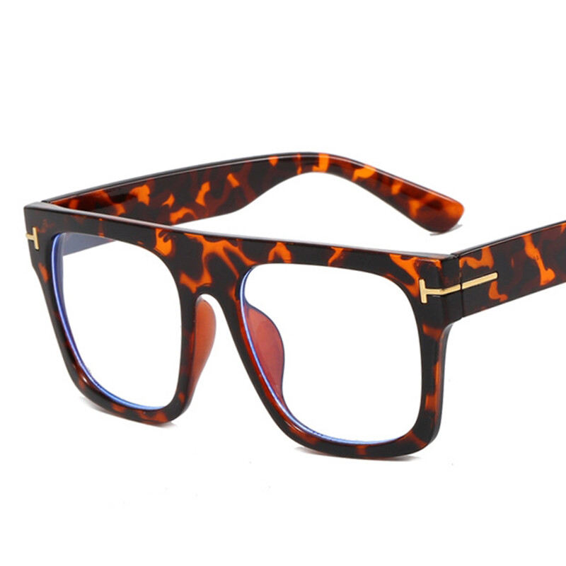 Dideli vyriški akiniai Prabangūs dizainerio kvadratiniai skaidrūs optiniai lęšiai moterims, akinių rėmeliai, apsaugantys nuo mėlynos šviesos