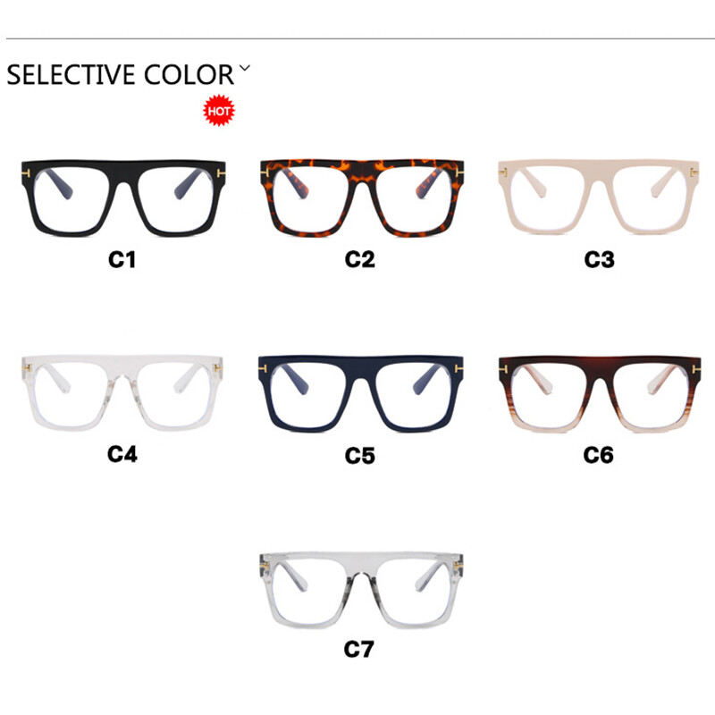 Dideli vyriški akiniai Prabangūs dizainerio kvadratiniai skaidrūs optiniai lęšiai moterims, akinių rėmeliai, apsaugantys nuo mėlynos šviesos