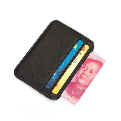 Gibo Auja - 100% piele de oaie, piele naturală, super subțire, moale, suport pentru carduri de credit, husă, organizator, portofele pentru bărbați.