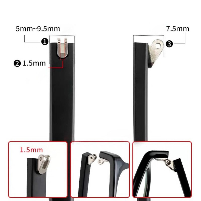 1 par naočala, sljepoočnica, ruka, konveksni zub TR90, zamjena za protuklizne naočale, popravak nogu, pribor za naočale, alat za popravak