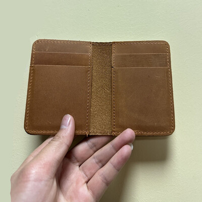 100%-ban valódi bőr hitelkártyatartós pénztárca Férfi karcsú pénztárca Kis bankkártya-tartók Férfi Retro Crazy Horse bőr pénztárca