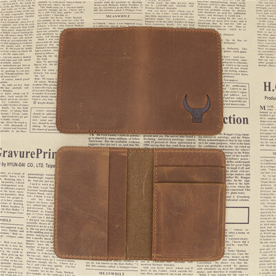 100%-ban valódi bőr hitelkártyatartós pénztárca Férfi karcsú pénztárca Kis bankkártya-tartók Férfi Retro Crazy Horse bőr pénztárca