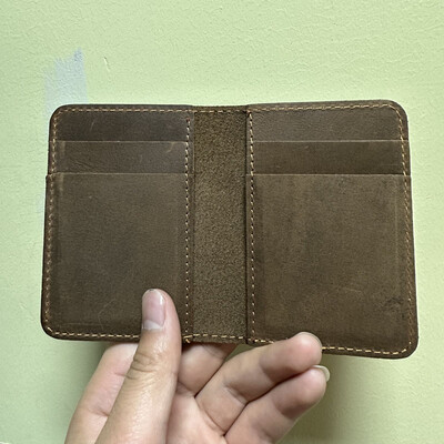 100%-ban valódi bőr hitelkártyatartós pénztárca Férfi karcsú pénztárca Kis bankkártya-tartók Férfi Retro Crazy Horse bőr pénztárca