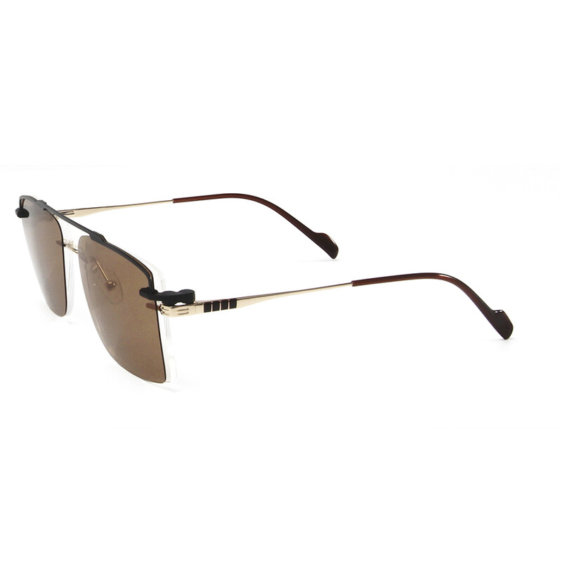 Ochelari fără ramă pentru bărbați cu ochelari de soare cu adsorbție magnetică, lentile polarizate, pătrate, fără montură, ochelari prescripți pentru miopie