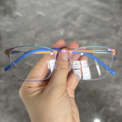 2024 New Germany Férfi négyszögletes csavar nélküli szemüvegkeret divat ultrakönnyű 7,5 g márka dizájn szemüveg üzleti szemüveg szemüveg