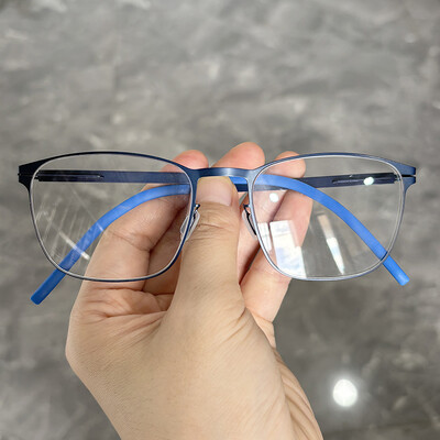 2024 New Germany Férfi négyszögletes csavar nélküli szemüvegkeret divat ultrakönnyű 7,5 g márka dizájn szemüveg üzleti szemüveg szemüveg