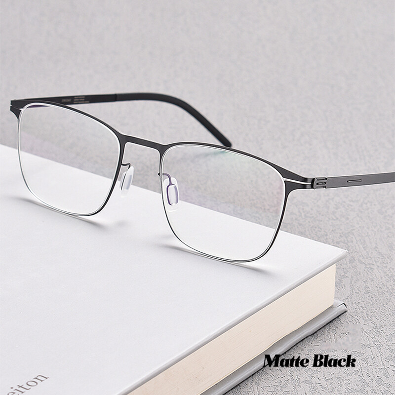 2024 New Germany Férfi négyszögletes csavar nélküli szemüvegkeret divat ultrakönnyű 7,5 g márka dizájn szemüveg üzleti szemüveg szemüveg