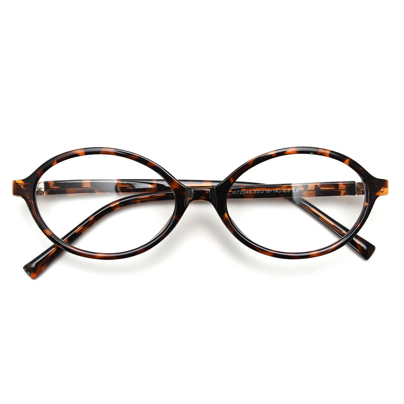 Peekaboo ochelari ovale unisex retro femei lentile clare TR90 cadru ochelari rotunzi mici pentru bărbați accesorii verde leopard cadou