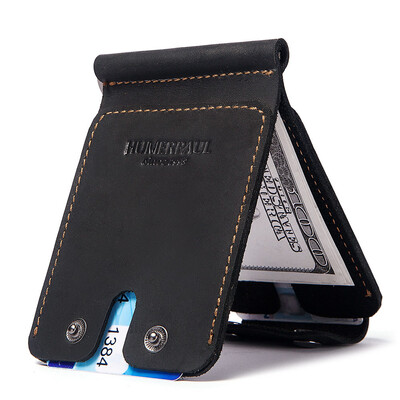 Vintage jauns vīriešu naudas saspraudes maks īstas ādas modes biznesa kredītkarte naudas turētājs somiņa vīriešu piespraudes futrālis Cuzdan Portfel