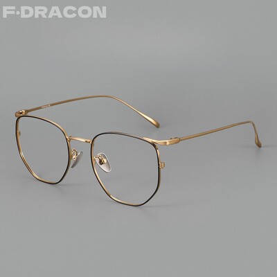 Retro antikék fény, sokszögű férfi szemüvegkeret Ultrakönnyű titán fényű luxus optikai dioptriás szemüvegkeret 10901