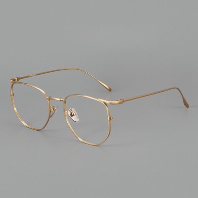 Retro antikék fény, sokszögű férfi szemüvegkeret Ultrakönnyű titán fényű luxus optikai dioptriás szemüvegkeret 10901