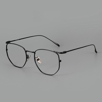 Retro antikék fény, sokszögű férfi szemüvegkeret Ultrakönnyű titán fényű luxus optikai dioptriás szemüvegkeret 10901