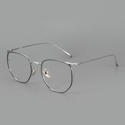 Retro antikék fény, sokszögű férfi szemüvegkeret Ultrakönnyű titán fényű luxus optikai dioptriás szemüvegkeret 10901