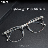 Xbora Brand Pure Titanium Okviri za naočale Muške metalne retro dioptrijske naočale Myopia Optical Eyewear Fashion Square Novo 9712