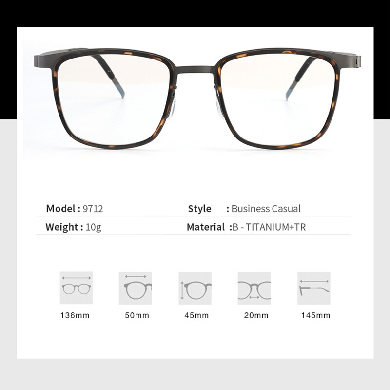 Xbora Brand Pure Titanium Okviri za naočale Muške metalne retro dioptrijske naočale Myopia Optical Eyewear Fashion Square Novo 9712