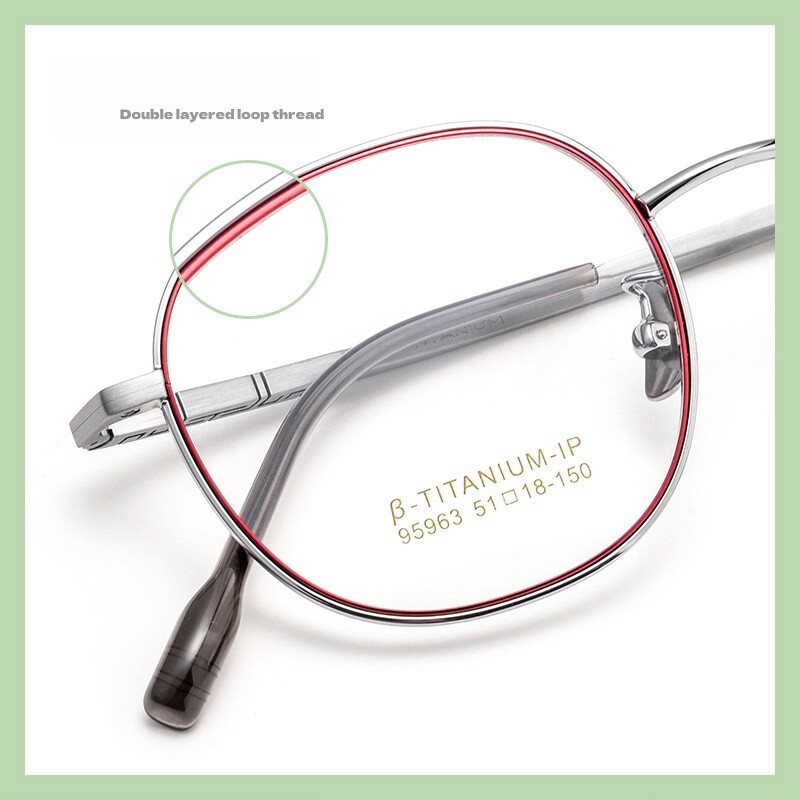 Okvir za naočale od čistog titana Retro dvostruki kružni poligonalni ženski okvir za naočale Nove super elastične optičke dioptrijske naočale