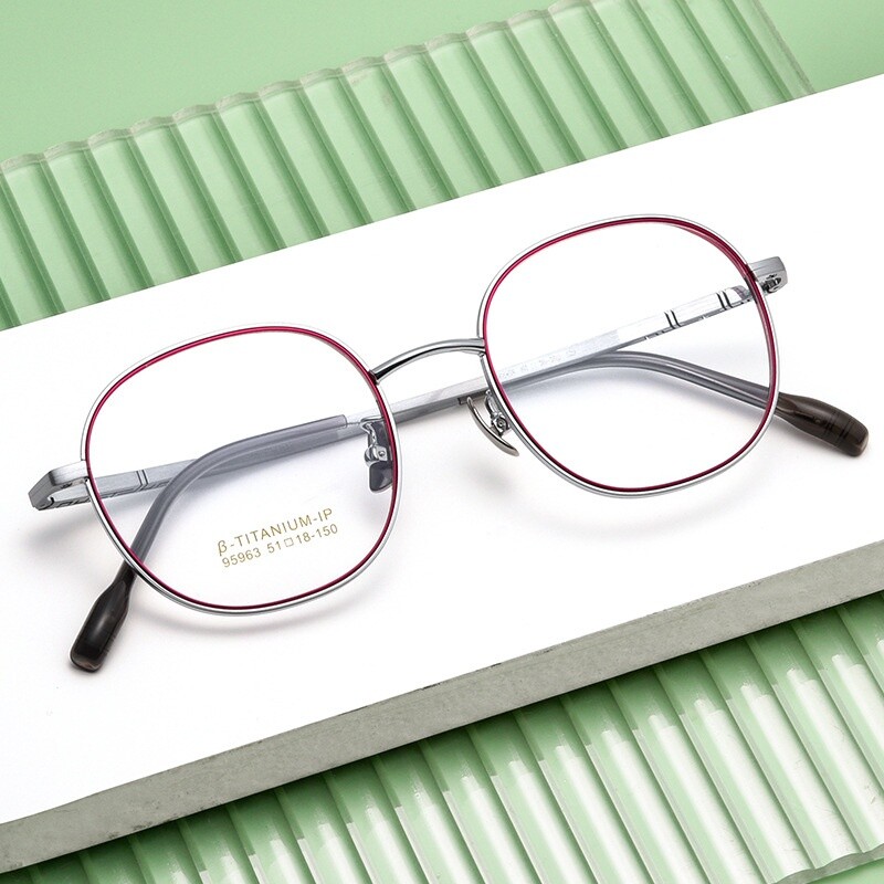 Okvir za naočale od čistog titana Retro dvostruki kružni poligonalni ženski okvir za naočale Nove super elastične optičke dioptrijske naočale
