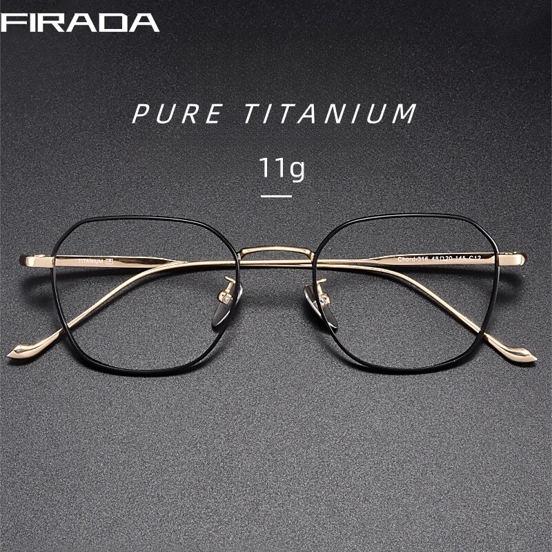 FIRADA Modes Ērtas Brilles Vintage Luksusa Tīra Titāna Brilles Optiski Recepšu Briļļu ietvars Vīriešiem Sievietēm 316-C