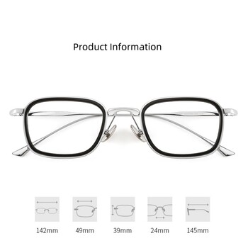 Pure Titanium Business Square Frame Ανδρικά Γυαλιά Πλαίσιο Ultra-light Anti-Blue Light Optical Prescription Glasses Female 19052