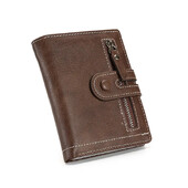 Klasisks vīriešu maks PU ādas īss karšu turētājs, ādas vīriešu somiņa Augstas kvalitātes dizaina vīriešu maks ar rāvējslēdzēja kabatu