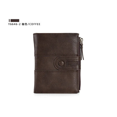 Klasisks vīriešu maks PU ādas īss karšu turētājs, ādas vīriešu somiņa Augstas kvalitātes dizaina vīriešu maks ar rāvējslēdzēja kabatu