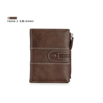 Klasisks vīriešu maks PU ādas īss karšu turētājs, ādas vīriešu somiņa Augstas kvalitātes dizaina vīriešu maks ar rāvējslēdzēja kabatu