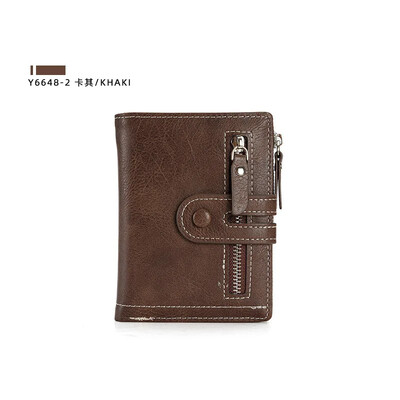 Klasisks vīriešu maks PU ādas īss karšu turētājs, ādas vīriešu somiņa Augstas kvalitātes dizaina vīriešu maks ar rāvējslēdzēja kabatu