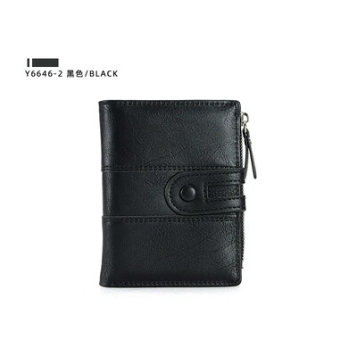 Klasisks vīriešu maks PU ādas īss karšu turētājs, ādas vīriešu somiņa Augstas kvalitātes dizaina vīriešu maks ar rāvējslēdzēja kabatu