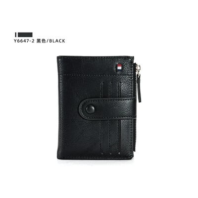 Klasisks vīriešu maks PU ādas īss karšu turētājs, ādas vīriešu somiņa Augstas kvalitātes dizaina vīriešu maks ar rāvējslēdzēja kabatu