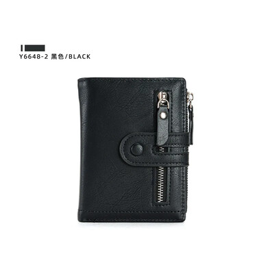 Klasisks vīriešu maks PU ādas īss karšu turētājs, ādas vīriešu somiņa Augstas kvalitātes dizaina vīriešu maks ar rāvējslēdzēja kabatu