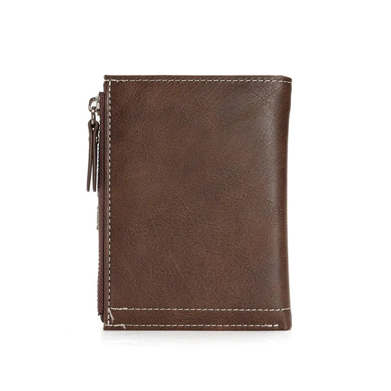 Klasisks vīriešu maks PU ādas īss karšu turētājs, ādas vīriešu somiņa Augstas kvalitātes dizaina vīriešu maks ar rāvējslēdzēja kabatu