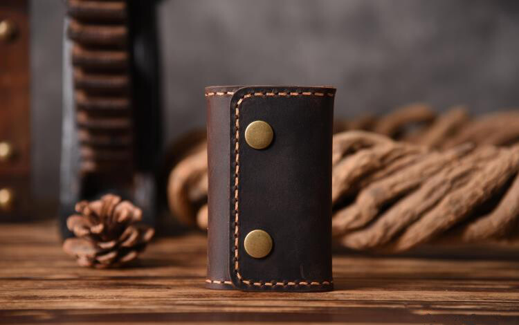 FANCODI rankų darbo vintažinis natūralios odos raktų laikiklis Vyriškas raktų pakabukas Odinis raktų piniginė Vyriškas raktų dėklas Moteriškas raktų laikiklis