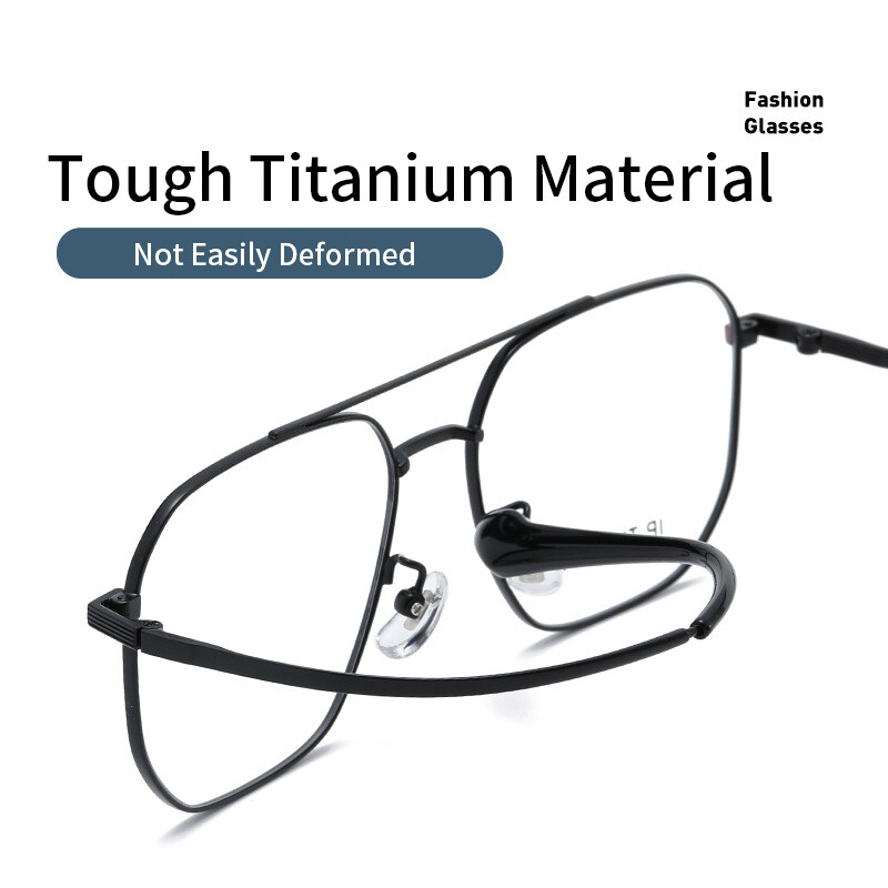 Xbora New Fashion Dupla Beam Pilot szemüvegkeret Retro Tiszta Titán Szemüvegek Luxus dioptriás szemüvegek férfi és női 98434