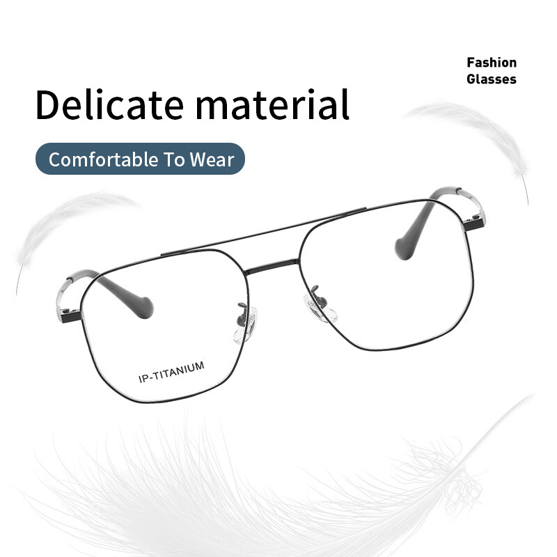 Xbora New Fashion Dupla Beam Pilot szemüvegkeret Retro Tiszta Titán Szemüvegek Luxus dioptriás szemüvegek férfi és női 98434