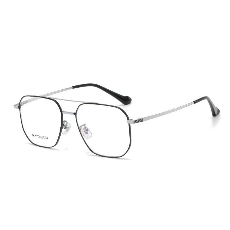 Xbora New Fashion Dupla Beam Pilot szemüvegkeret Retro Tiszta Titán Szemüvegek Luxus dioptriás szemüvegek férfi és női 98434