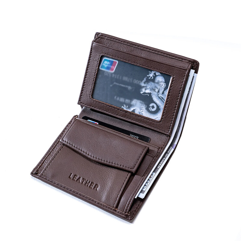 Ανδρικό πορτοφόλι νομισμάτων Γνήσιο δερμάτινο πορτοφόλι RFID Blocking Ανδρικό δερμάτινο πορτοφόλι Επαγγελματικό Πορτοφόλι Πιστωτικής κάρτας Κάτοχος Χρημάτων Τσάντα Πορτοφόλι Ανδρικό