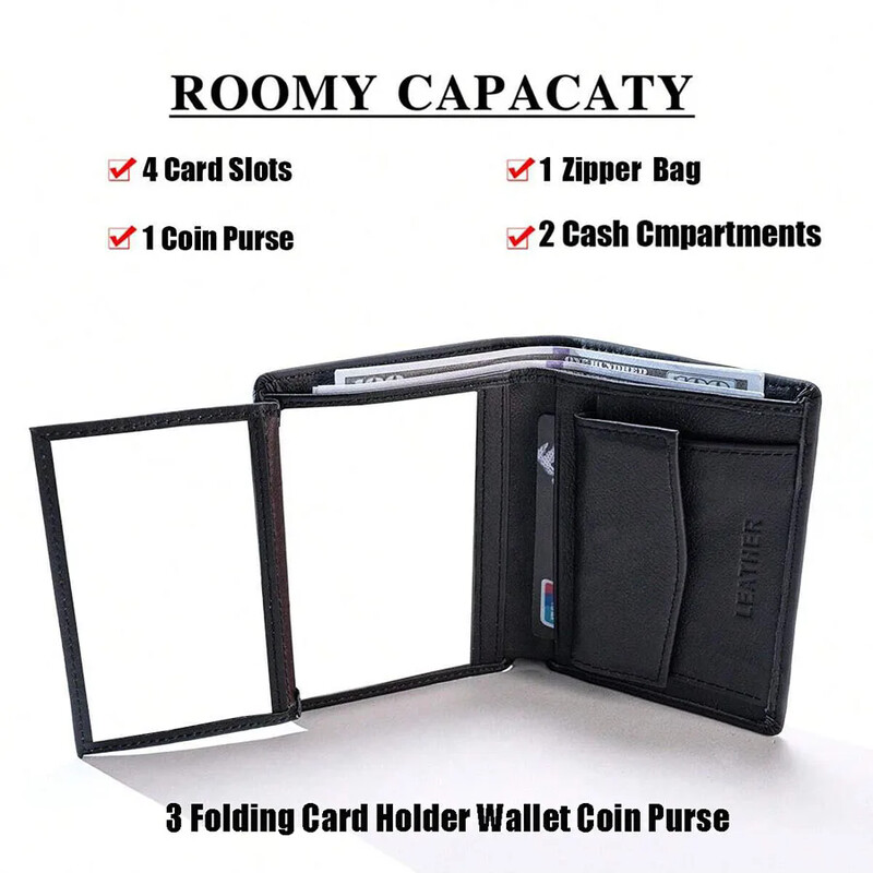 Ανδρικό πορτοφόλι νομισμάτων Γνήσιο δερμάτινο πορτοφόλι RFID Blocking Ανδρικό δερμάτινο πορτοφόλι Επαγγελματικό Πορτοφόλι Πιστωτικής κάρτας Κάτοχος Χρημάτων Τσάντα Πορτοφόλι Ανδρικό