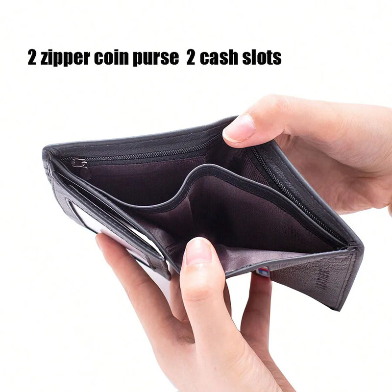 Ανδρικό πορτοφόλι νομισμάτων Γνήσιο δερμάτινο πορτοφόλι RFID Blocking Ανδρικό δερμάτινο πορτοφόλι Επαγγελματικό Πορτοφόλι Πιστωτικής κάρτας Κάτοχος Χρημάτων Τσάντα Πορτοφόλι Ανδρικό