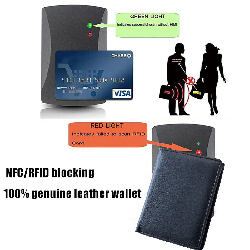 Ανδρικό πορτοφόλι νομισμάτων Γνήσιο δερμάτινο πορτοφόλι RFID Blocking Ανδρικό δερμάτινο πορτοφόλι Επαγγελματικό Πορτοφόλι Πιστωτικής κάρτας Κάτοχος Χρημάτων Τσάντα Πορτοφόλι Ανδρικό