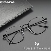 FIRADA Fashion Eyewear Retro gryno titano apvalūs akiniai Patogūs verslo receptiniai akinių rėmeliai vyrams Moterys 1052-C